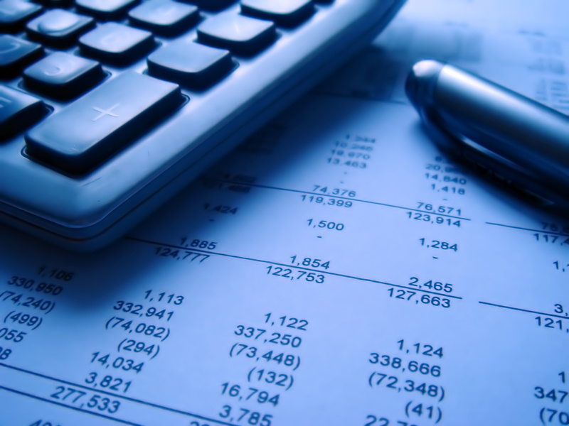 Accounting finance professional working at desk